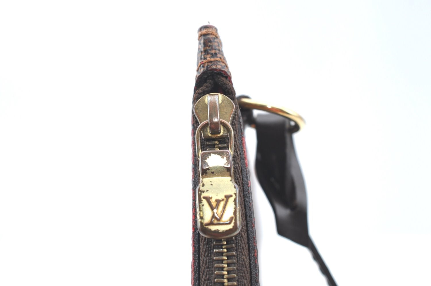 Authentic Louis Vuitton Damier Neverfull Pouch Purse Clutch Bag LV K4395