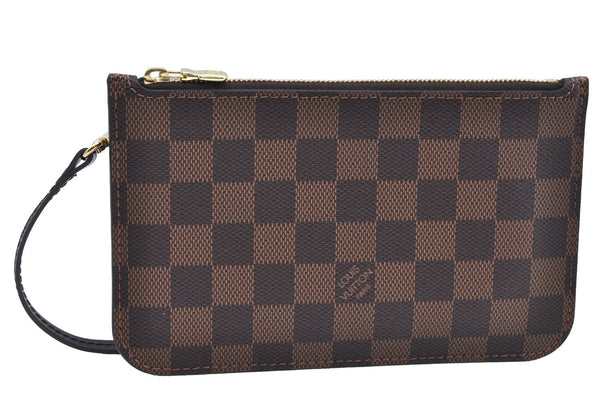 Authentic Louis Vuitton Damier Neverfull Pouch Purse Clutch Bag LV K4396