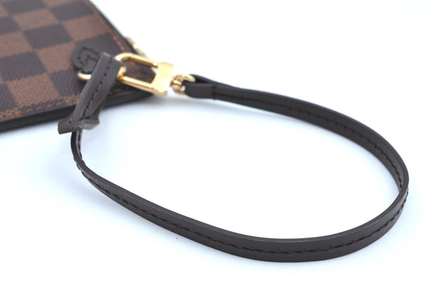 Authentic Louis Vuitton Damier Neverfull Pouch Purse Clutch Bag LV K4396