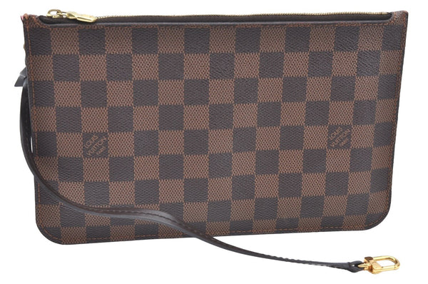 Authentic Louis Vuitton Damier Neverfull Pouch Purse Clutch Bag LV K4397