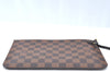 Authentic Louis Vuitton Damier Neverfull Pouch Purse Clutch Bag LV K4397