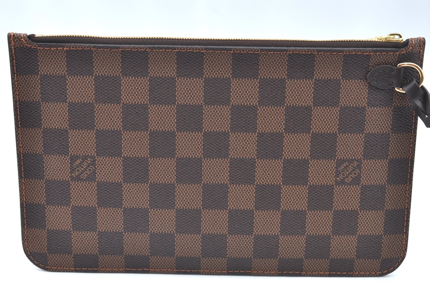 Authentic Louis Vuitton Damier Neverfull Pouch Purse Clutch Bag LV K4398