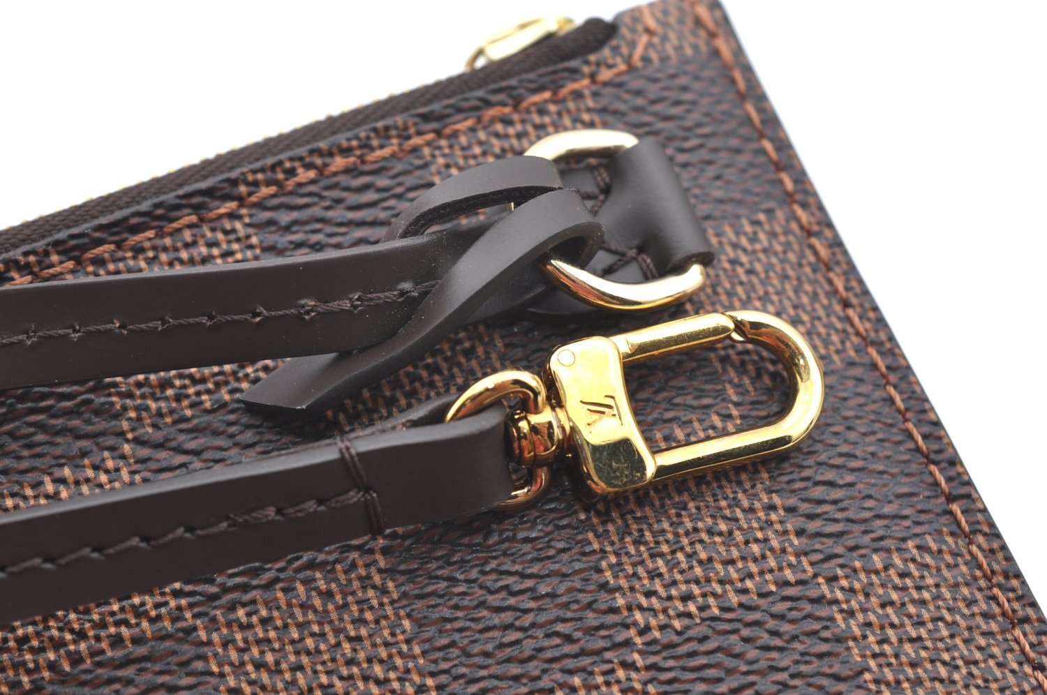 Authentic Louis Vuitton Damier Neverfull Pouch Purse Clutch Bag LV K4398