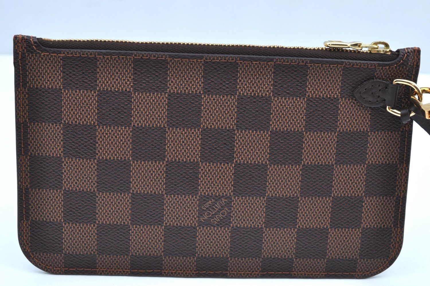 Authentic Louis Vuitton Damier Neverfull Pouch Purse Clutch Bag LV K4399