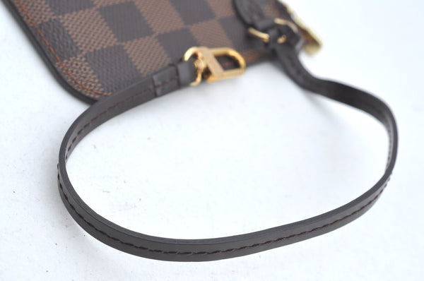 Authentic Louis Vuitton Damier Neverfull Pouch Purse Clutch Bag LV K4399