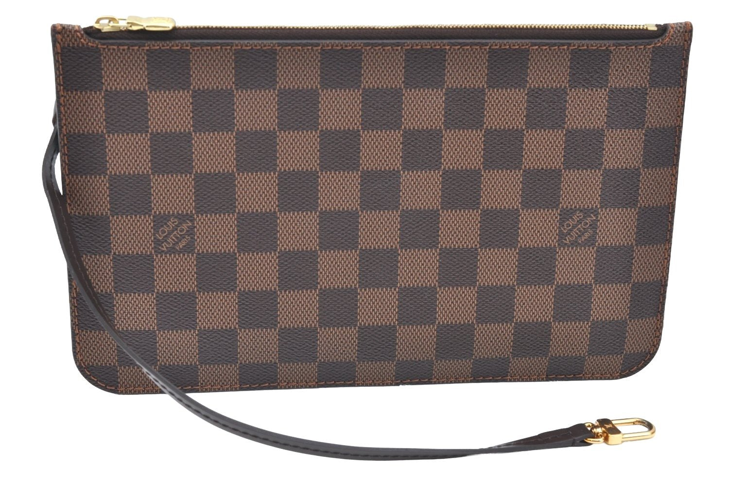 Authentic Louis Vuitton Damier Neverfull Pouch Purse Clutch Bag LV K4401