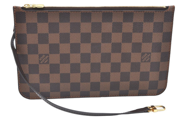 Authentic Louis Vuitton Damier Neverfull Pouch Purse Clutch Bag LV K4401