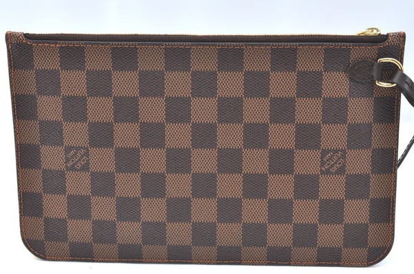 Authentic Louis Vuitton Damier Neverfull Pouch Purse Clutch Bag LV K4401