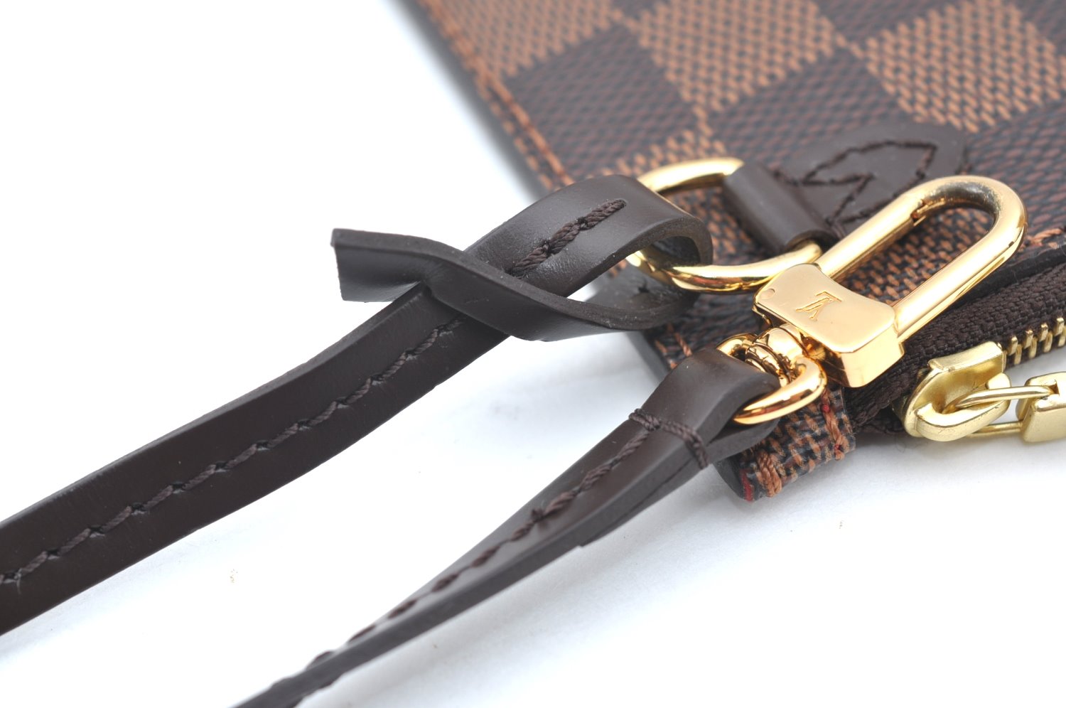 Authentic Louis Vuitton Damier Neverfull Pouch Purse Clutch Bag LV K4401