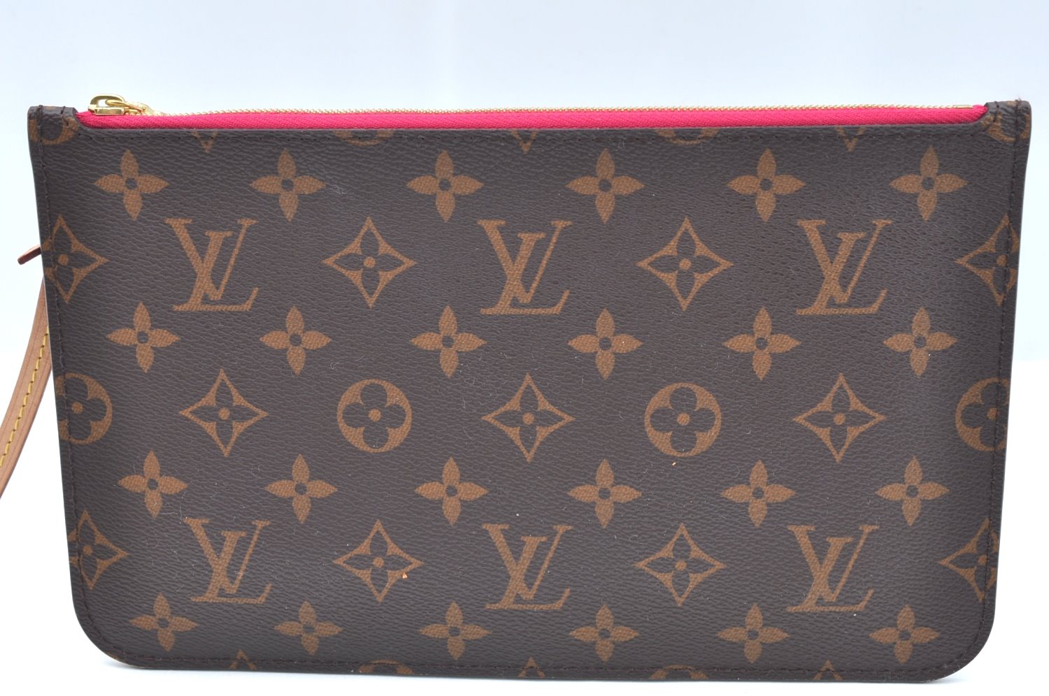 Authentic Louis Vuitton Monogram Neverfull Pouch Purse Clutch Bag Pink LV K4404