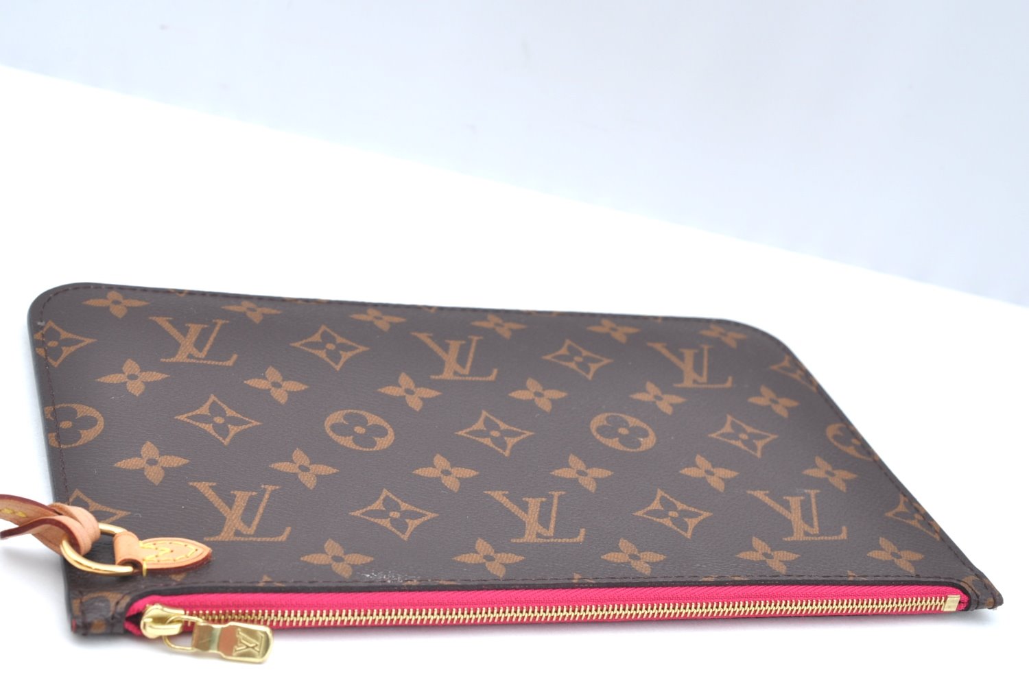 Authentic Louis Vuitton Monogram Neverfull Pouch Purse Clutch Bag Pink LV K4404