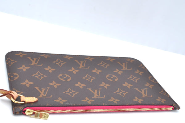 Authentic Louis Vuitton Monogram Neverfull Pouch Purse Clutch Bag Pink LV K4404