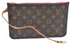 Authentic Louis Vuitton Monogram Neverfull Pouch Purse Clutch Bag Pink LV K4405