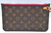 Authentic Louis Vuitton Monogram Neverfull Pouch Purse Clutch Bag Pink LV K4405