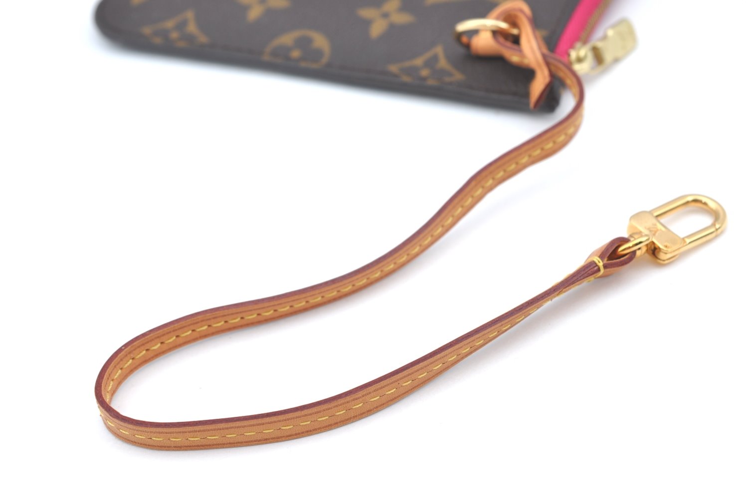 Authentic Louis Vuitton Monogram Neverfull Pouch Purse Clutch Bag Pink LV K4405