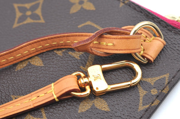 Authentic Louis Vuitton Monogram Neverfull Pouch Purse Clutch Bag Pink LV K4405