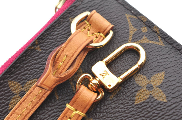 Authentic Louis Vuitton Monogram Neverfull Pouch Purse Clutch Bag Pink LV K4405