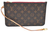Authentic Louis Vuitton Monogram Neverfull Pouch Purse Clutch Bag Purple K4407