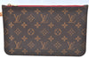 Authentic Louis Vuitton Monogram Neverfull Pouch Purse Clutch Bag Purple K4407