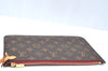 Authentic Louis Vuitton Monogram Neverfull Pouch Purse Clutch Bag Purple K4407