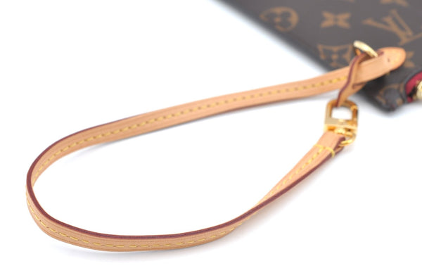 Authentic Louis Vuitton Monogram Neverfull Pouch Purse Clutch Bag Purple K4407