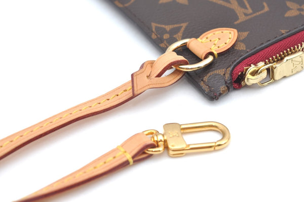 Authentic Louis Vuitton Monogram Neverfull Pouch Purse Clutch Bag Purple K4407