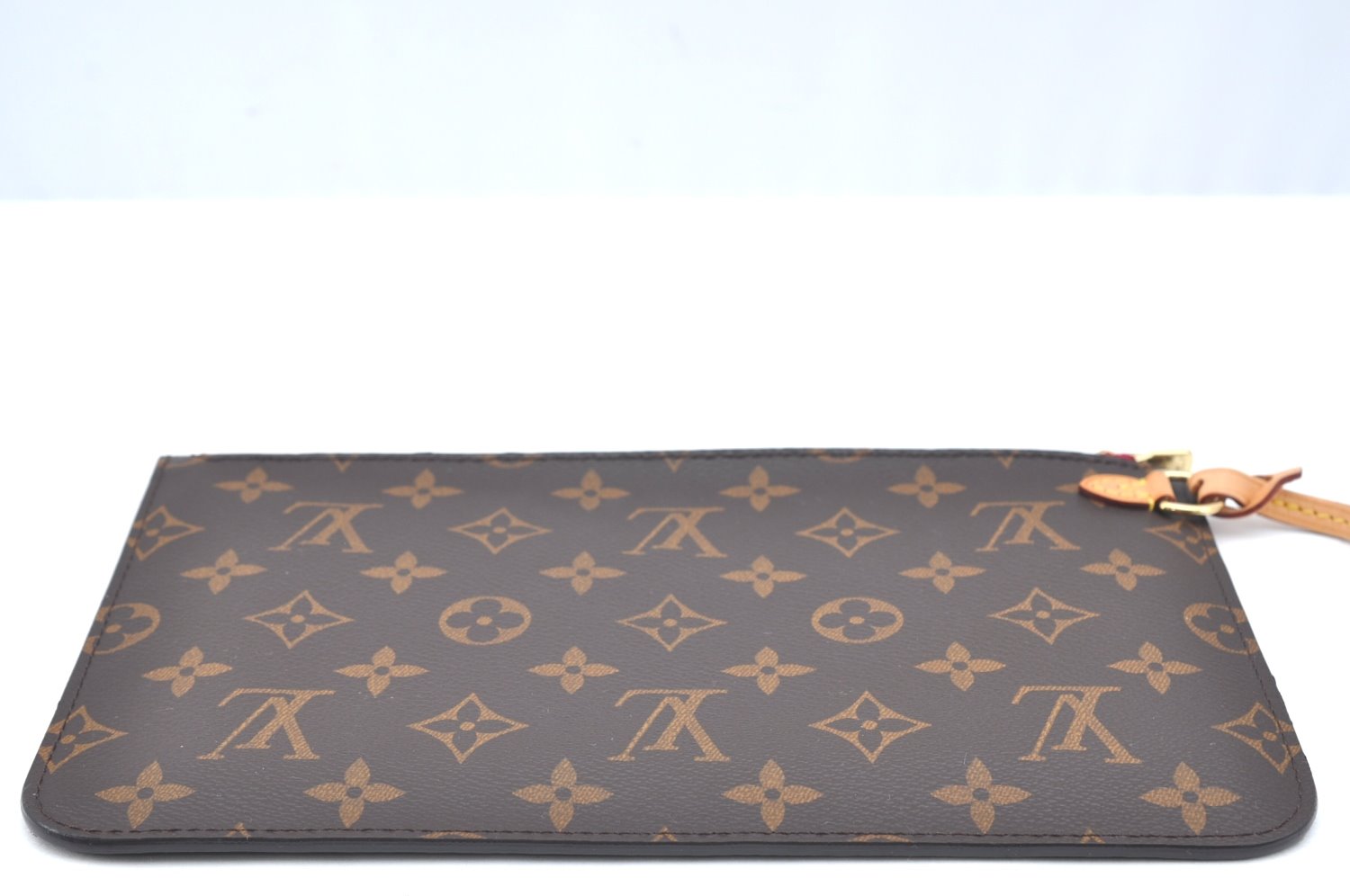 Authentic Louis Vuitton Monogram Neverfull Pouch Purse Clutch Bag Purple K4407