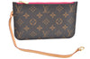 Authentic Louis Vuitton Monogram Neverfull Pouch Purse Clutch Bag Pink LV K4408