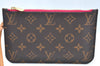 Authentic Louis Vuitton Monogram Neverfull Pouch Purse Clutch Bag Pink LV K4408