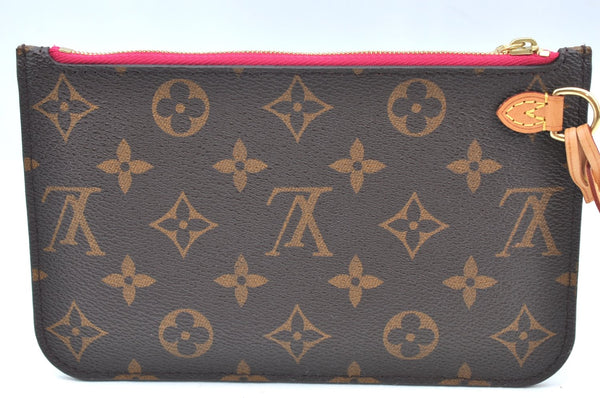 Authentic Louis Vuitton Monogram Neverfull Pouch Purse Clutch Bag Pink LV K4408