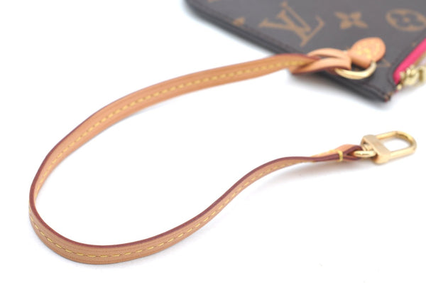 Authentic Louis Vuitton Monogram Neverfull Pouch Purse Clutch Bag Pink LV K4408