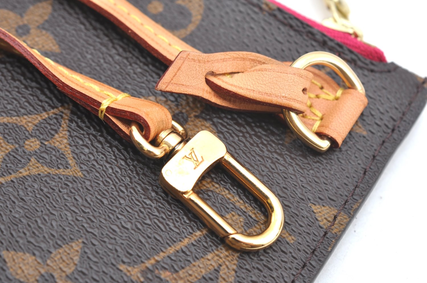 Authentic Louis Vuitton Monogram Neverfull Pouch Purse Clutch Bag Pink LV K4408