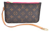 Authentic Louis Vuitton Monogram Neverfull Pouch Purse Clutch Bag Pink LV K4409