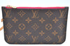 Authentic Louis Vuitton Monogram Neverfull Pouch Purse Clutch Bag Pink LV K4409