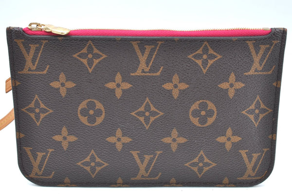 Authentic Louis Vuitton Monogram Neverfull Pouch Purse Clutch Bag Pink LV K4409