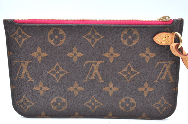 Authentic Louis Vuitton Monogram Neverfull Pouch Purse Clutch Bag Pink LV K4409