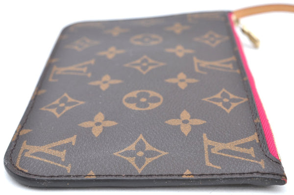Authentic Louis Vuitton Monogram Neverfull Pouch Purse Clutch Bag Pink LV K4409
