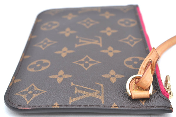 Authentic Louis Vuitton Monogram Neverfull Pouch Purse Clutch Bag Pink LV K4409