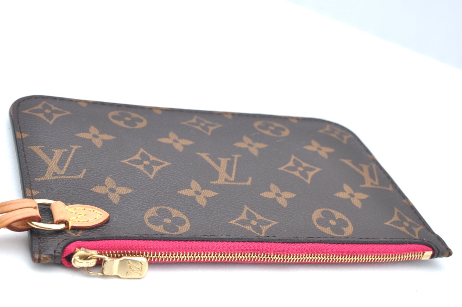 Authentic Louis Vuitton Monogram Neverfull Pouch Purse Clutch Bag Pink LV K4409