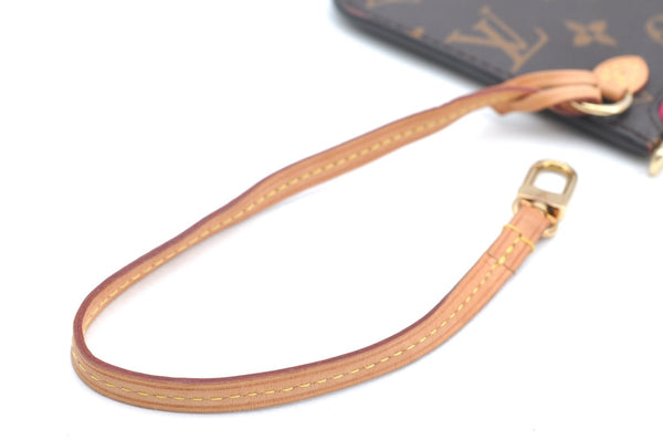 Authentic Louis Vuitton Monogram Neverfull Pouch Purse Clutch Bag Pink LV K4409