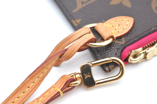 Authentic Louis Vuitton Monogram Neverfull Pouch Purse Clutch Bag Pink LV K4409