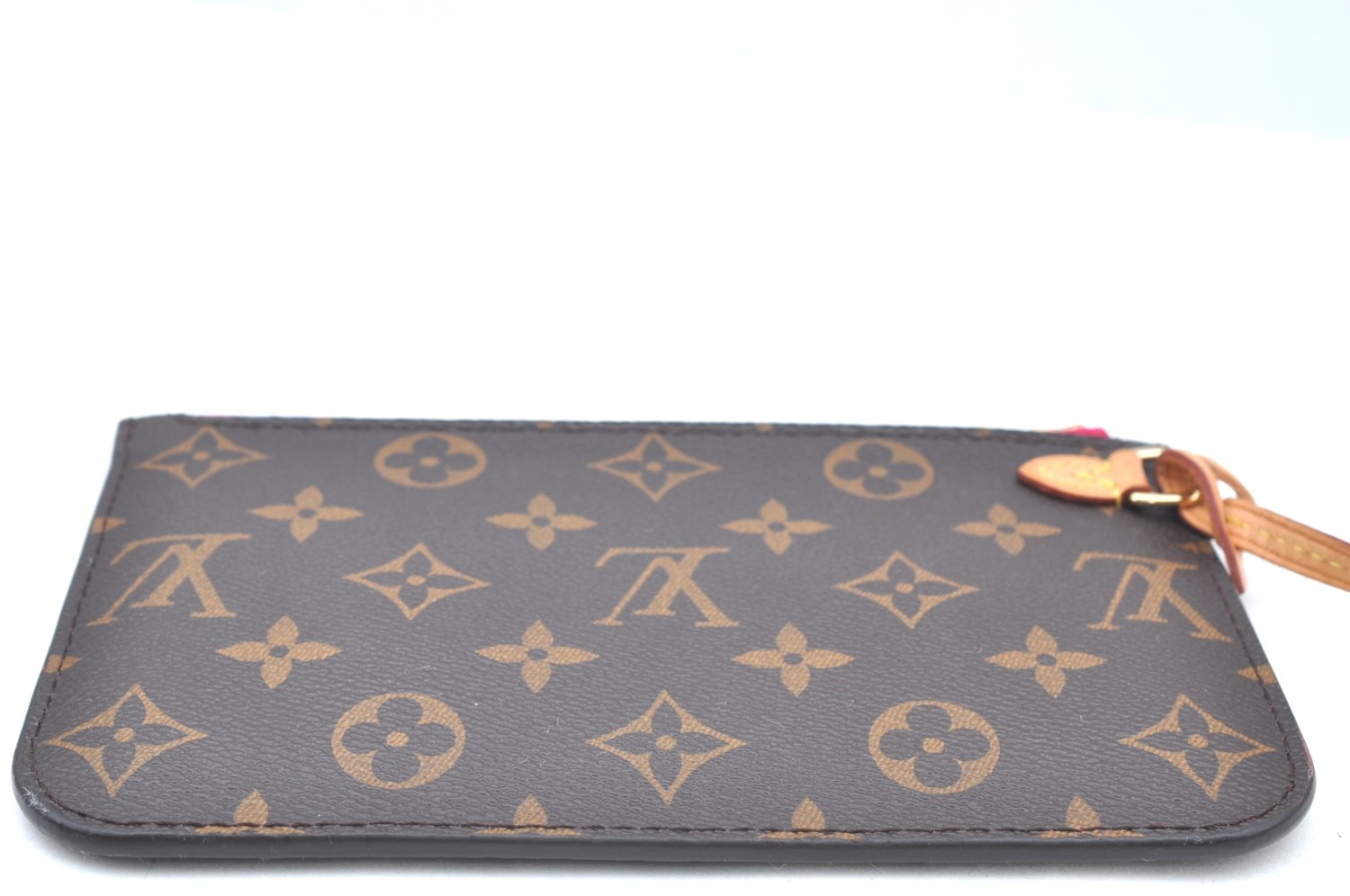 Authentic Louis Vuitton Monogram Neverfull Pouch Purse Clutch Bag Pink LV K4409