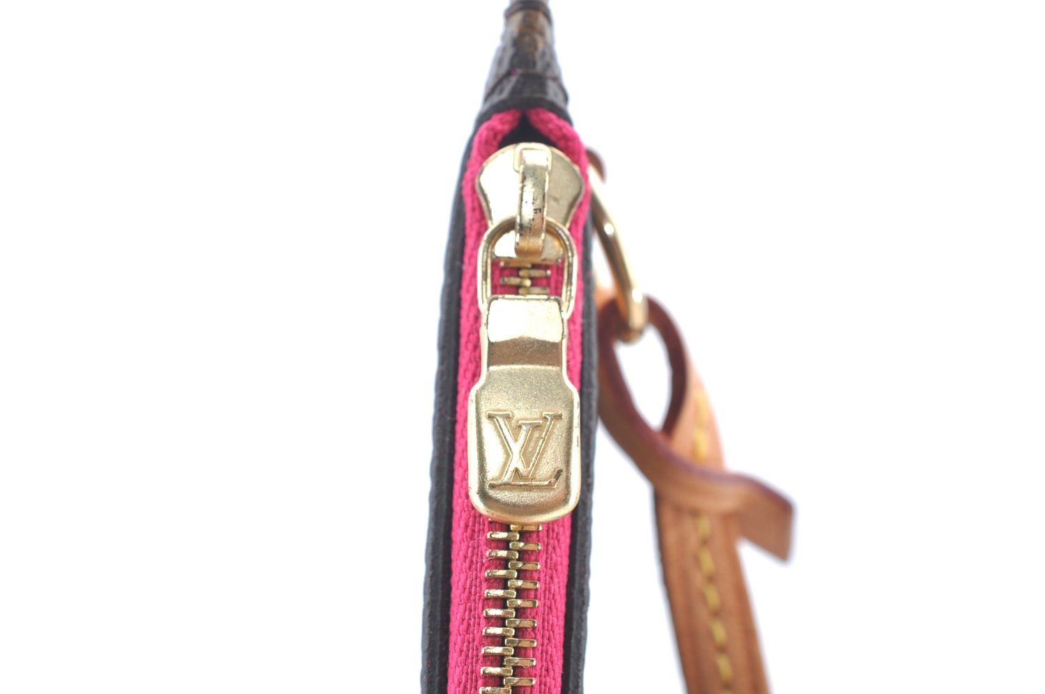 Authentic Louis Vuitton Monogram Neverfull Pouch Purse Clutch Bag Pink LV K4409