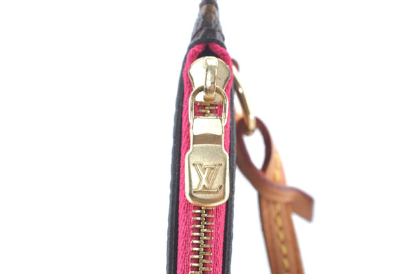Authentic Louis Vuitton Monogram Neverfull Pouch Purse Clutch Bag Pink LV K4409