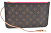 Authentic Louis Vuitton Monogram Neverfull Pouch Purse Clutch Bag Pink LV K4410