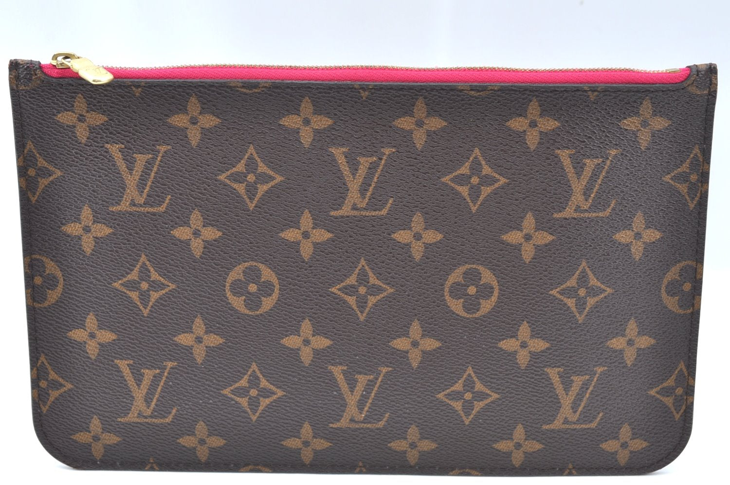 Authentic Louis Vuitton Monogram Neverfull Pouch Purse Clutch Bag Pink LV K4410