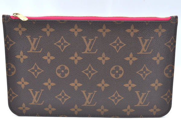 Authentic Louis Vuitton Monogram Neverfull Pouch Purse Clutch Bag Pink LV K4410