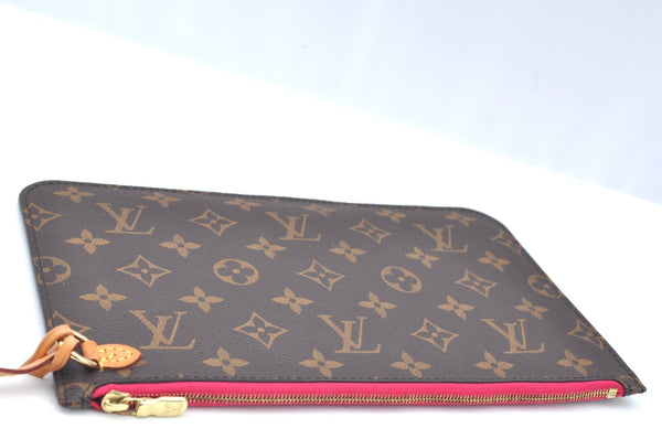 Authentic Louis Vuitton Monogram Neverfull Pouch Purse Clutch Bag Pink LV K4410
