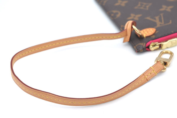 Authentic Louis Vuitton Monogram Neverfull Pouch Purse Clutch Bag Pink LV K4410