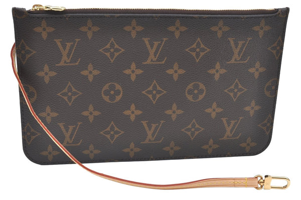 Authentic Louis Vuitton Monogram Neverfull Pouch Purse Clutch Bag LV K4411